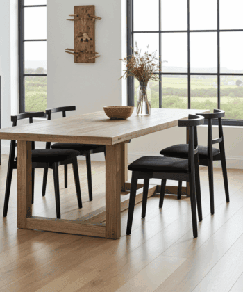The Ratu Minimalist Open-Back Dining Chair in Black