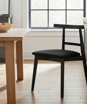 The Ratu Minimalist Open-Back Dining Chair in Black