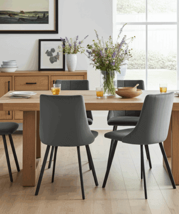 The Stella Contemporary Velvet Dining Chair in Grey