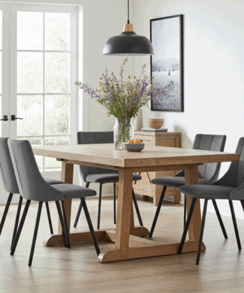 The Stella Contemporary Velvet Dining Chair in Grey