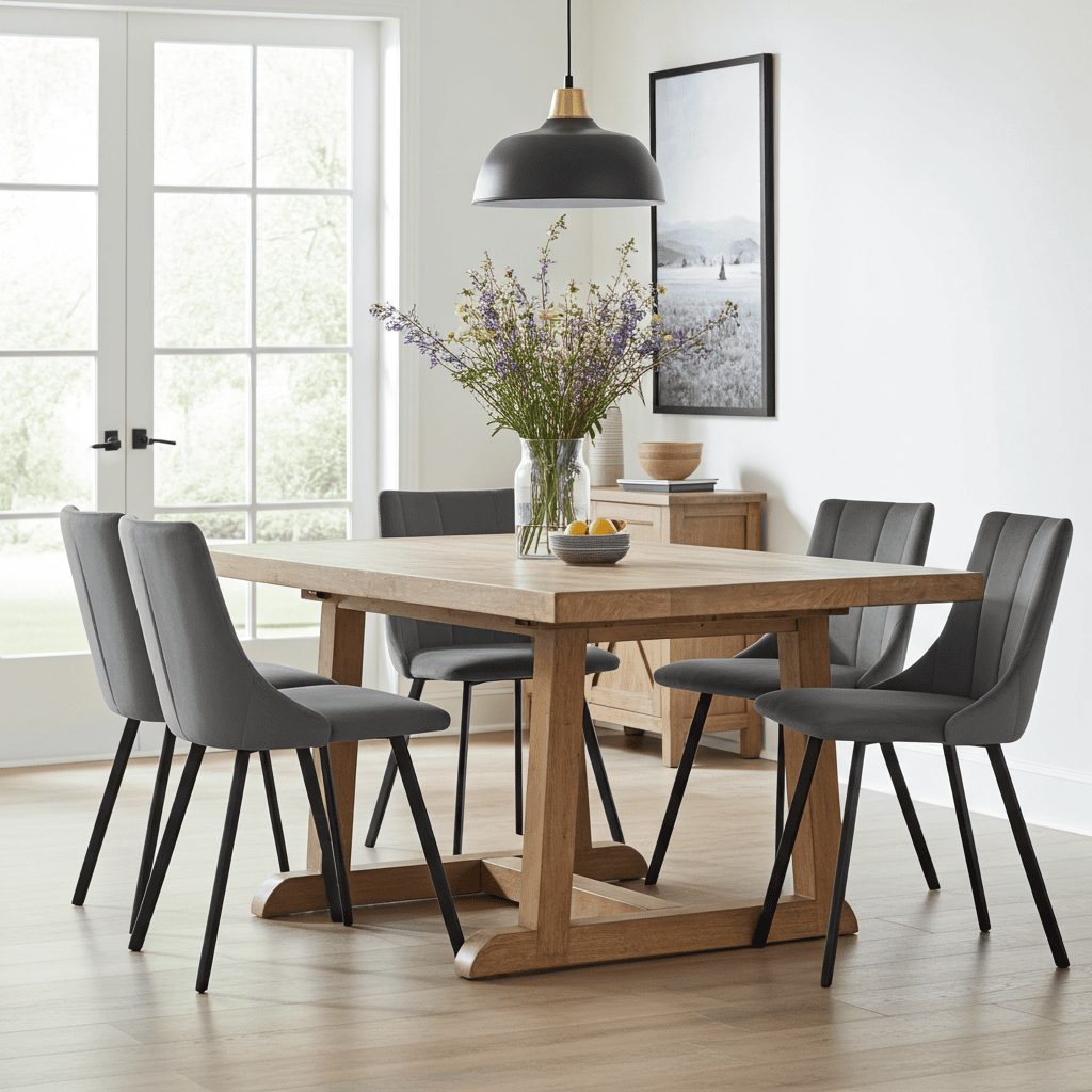 The Stella Contemporary Velvet Dining Chair in Grey