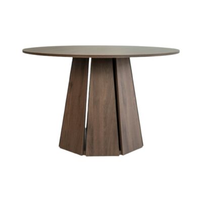 The Sterling Extendable Round Dining Table with Geometric Base up to 140cm Length