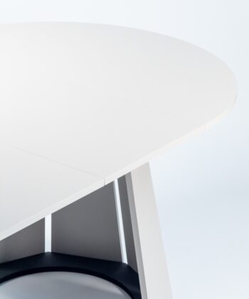 The Sterling Extendable Round Dining Table with Geometric Base up to 140cm Length