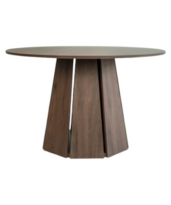 The Sterling Extendable Round Dining Table with Geometric Base up to 140cm Length