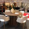 The Sterling Extendable Round Dining Table with Geometric Base up to 140cm Length