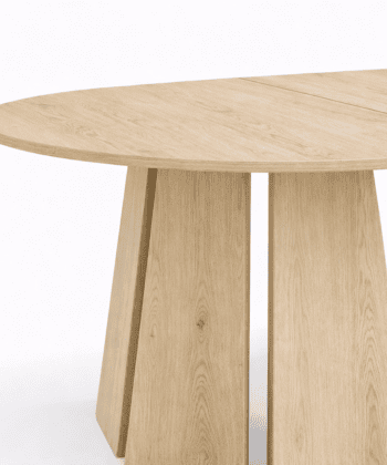 The Sterling Extendable Round Dining Table with Geometric Base up to 140cm Length