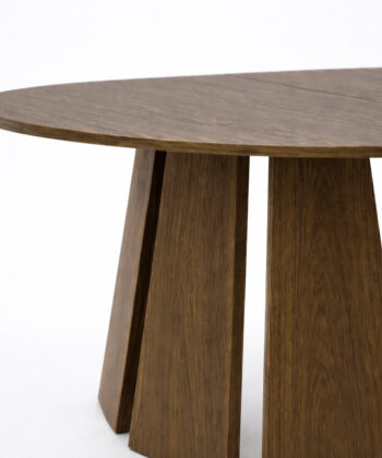 The Sterling Extendable Round Dining Table with Geometric Base up to 140cm Length