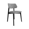The Theo Mid-Century Upholstered Dining Chair in Black and Grey