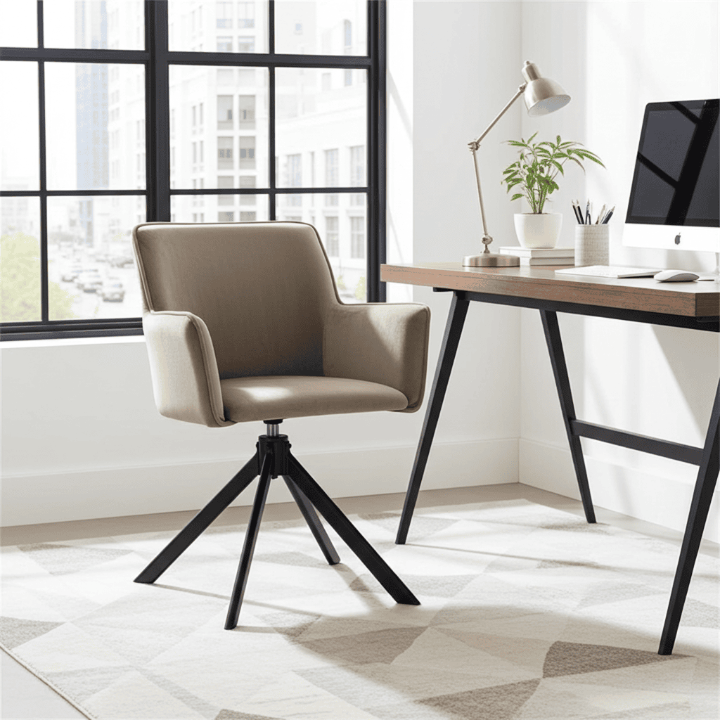 The Viki Modern Velvet Swivel Armchair