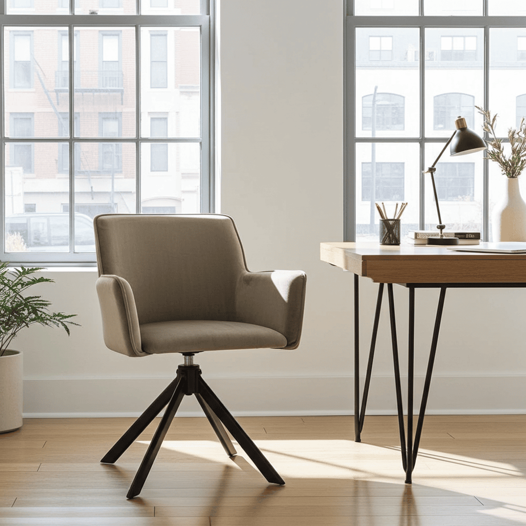 The Viki Modern Velvet Swivel Armchair