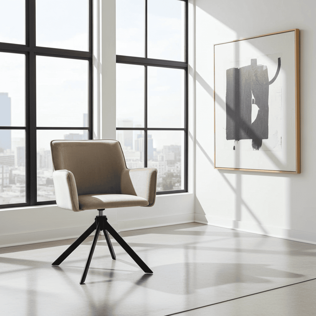 The Viki Modern Velvet Swivel Armchair