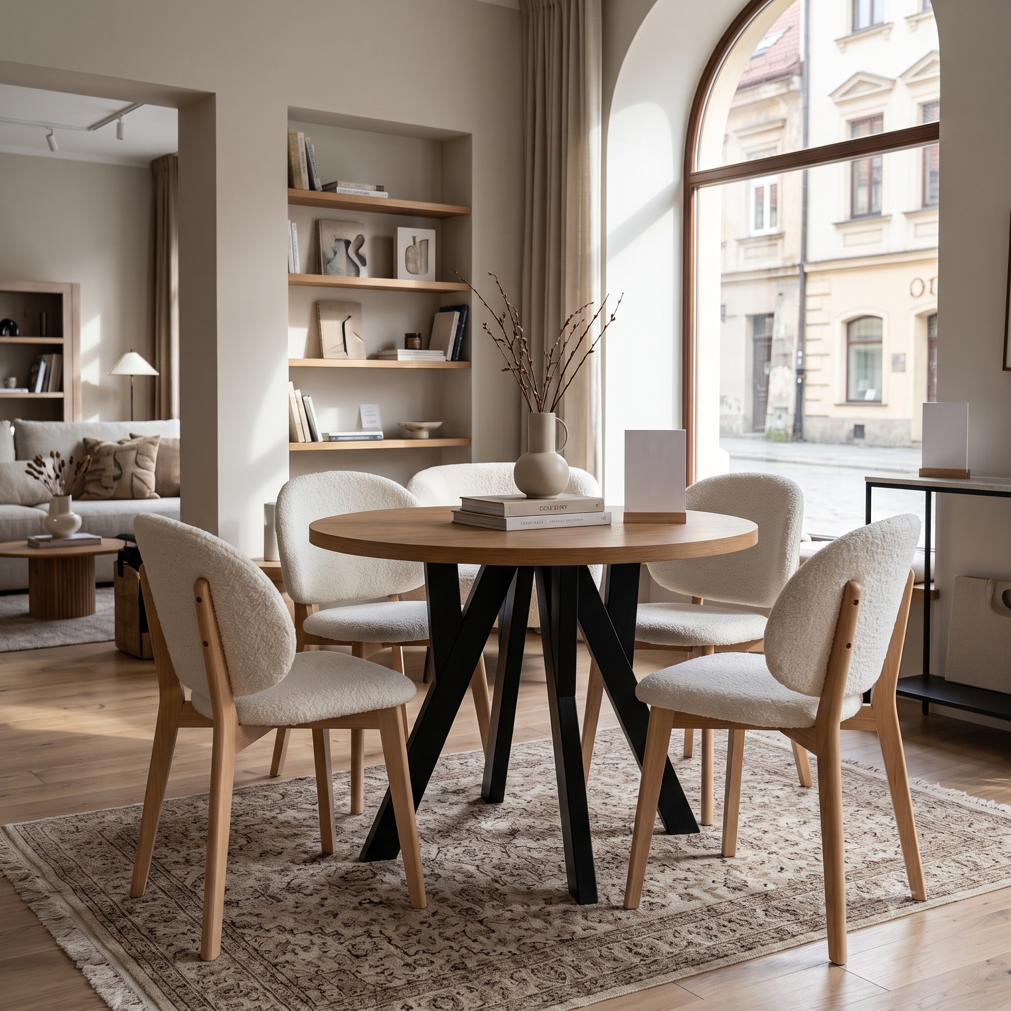 Urban Loft Round Extendable Dining Table Laminate 140cm