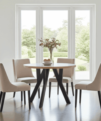 Urban Loft Round Extendable Dining Table Laminate 140cm