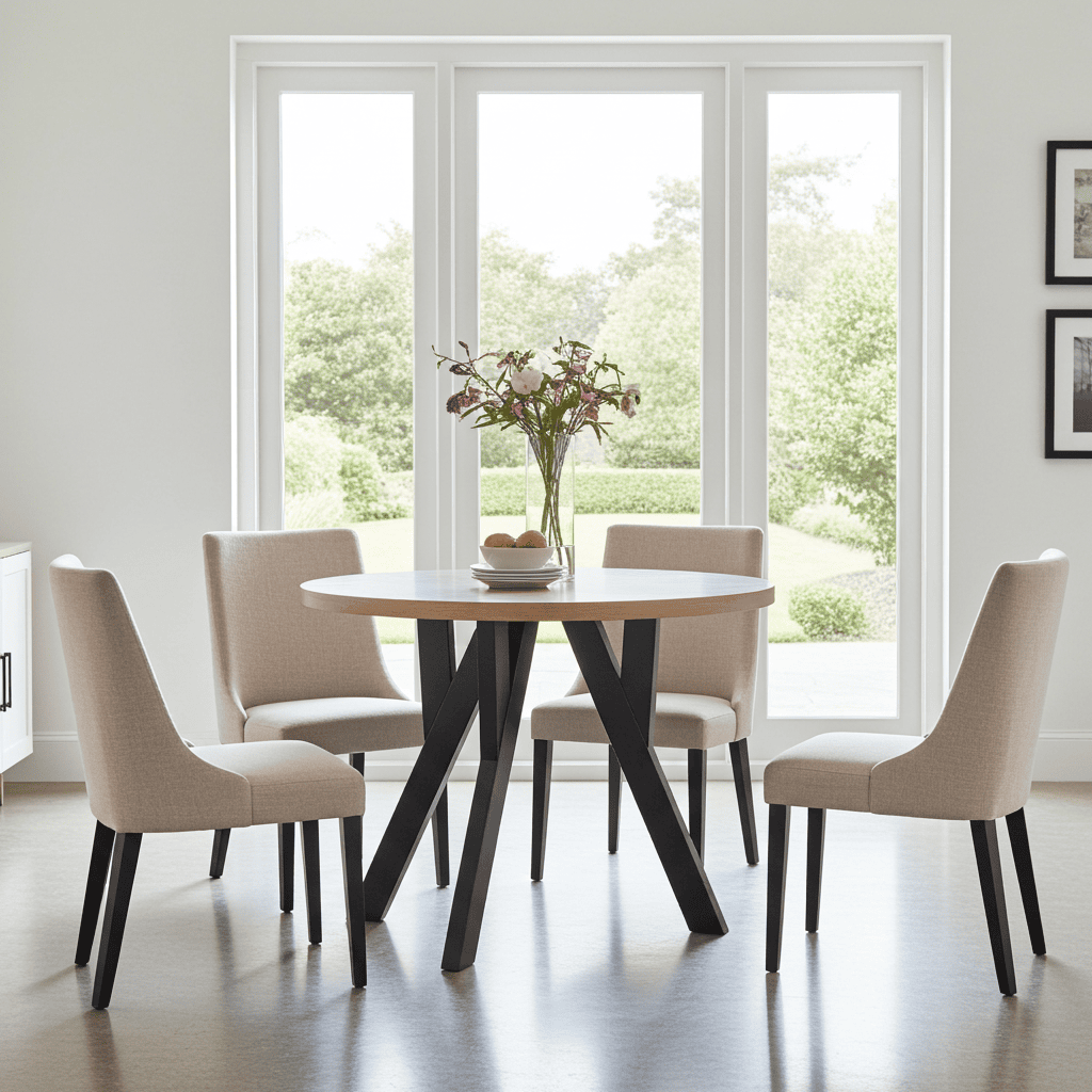 Urban Loft Round Extendable Dining Table Laminate 140cm