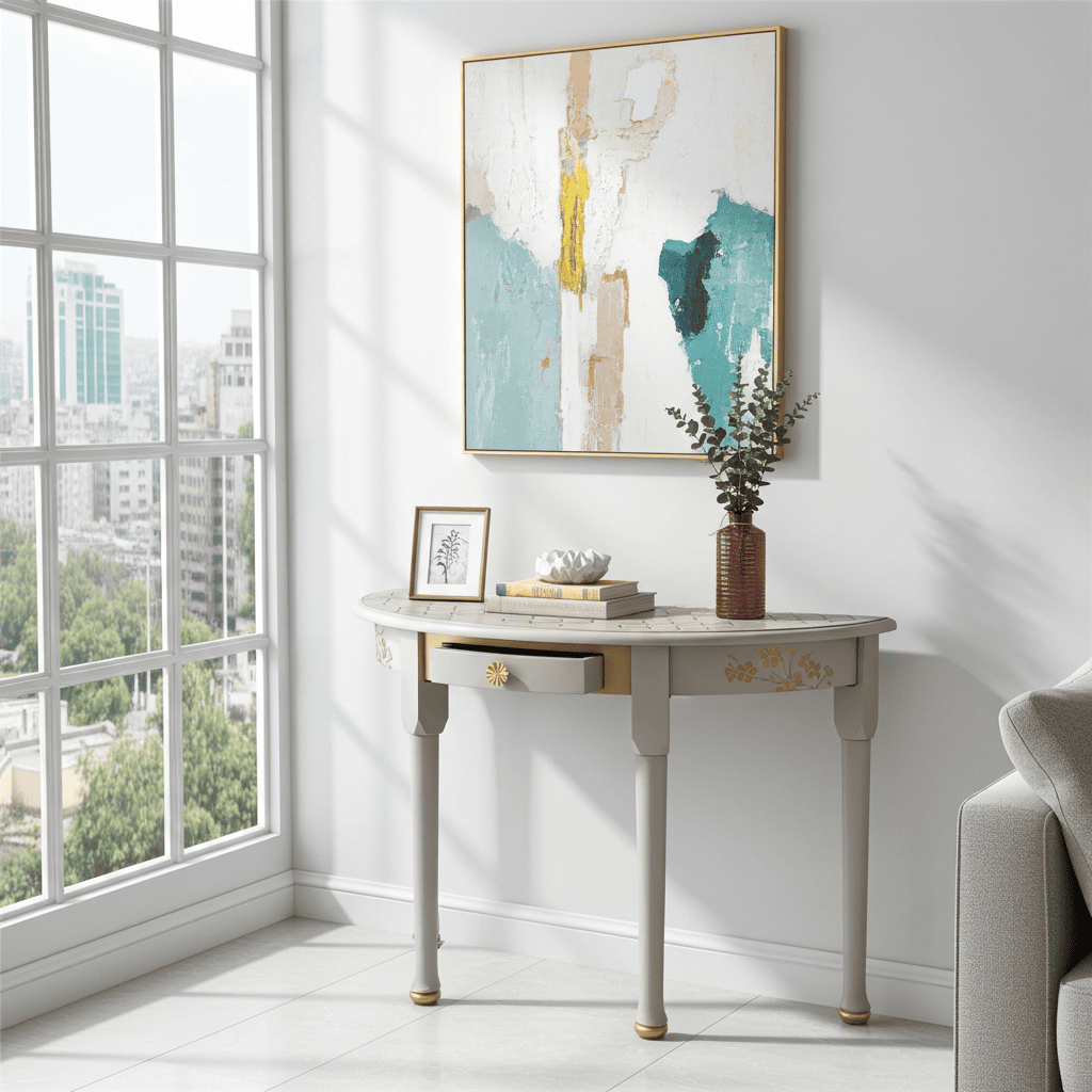 Versailles Elegant Half-Moon Console Table