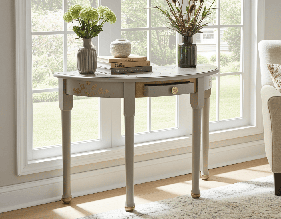 Versailles Elegant Half-Moon Console Table