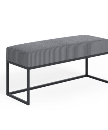 Urban Modern Upholstered Bench with Powder Coated Metal Frame 80x30x42cm