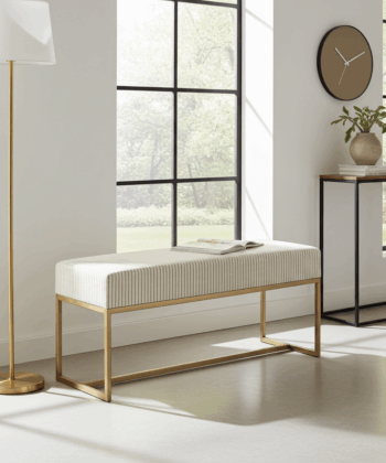 Nova Modern Upholstered Bench with Metal Base Deep Upholstery 100x30x44cm