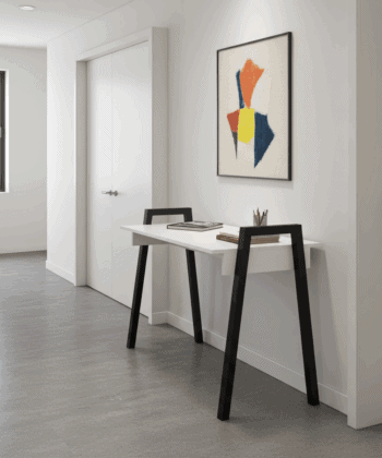 Adele  Desk — White Top with Black Powder‑Coated Legs, Modern Home Office Table, 120×68×75 cm