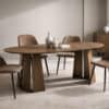 The Sterling Extendable Round Dining Table with Geometric Base up to 180cm Length