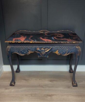 Artisan Canvas Console Table – Hand-Painted, Unique Finish