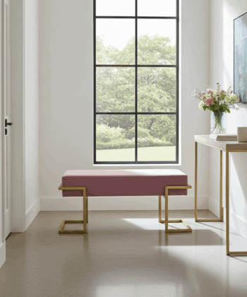 Axon Modern Pink Velvet Bench with Gold Metal Frame 100x34x45cm