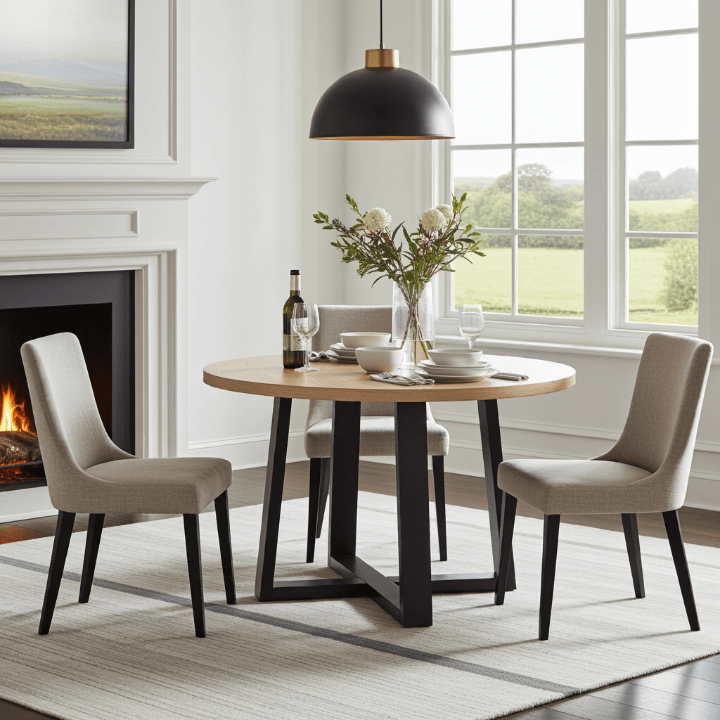 FLEXI 90 Extendable Round Dining Table – Laminated 90–130cm
