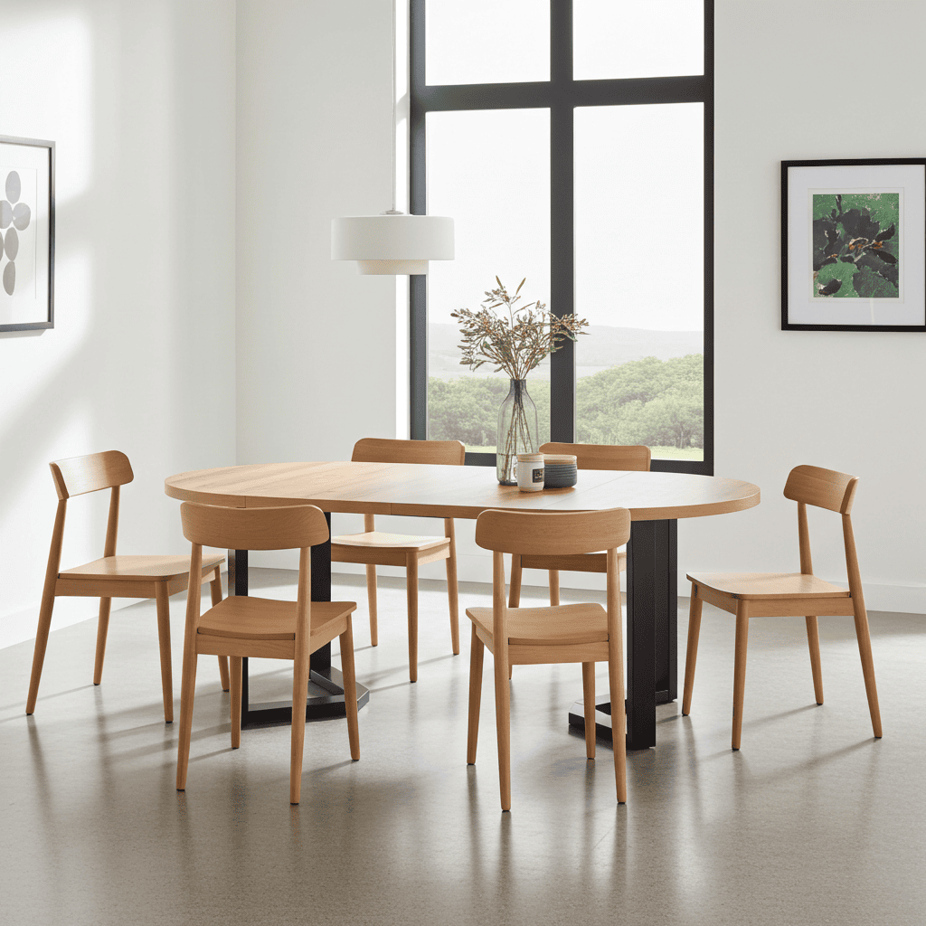 FLEXI 90 Extendable Round Dining Table – Laminated 90–130cm