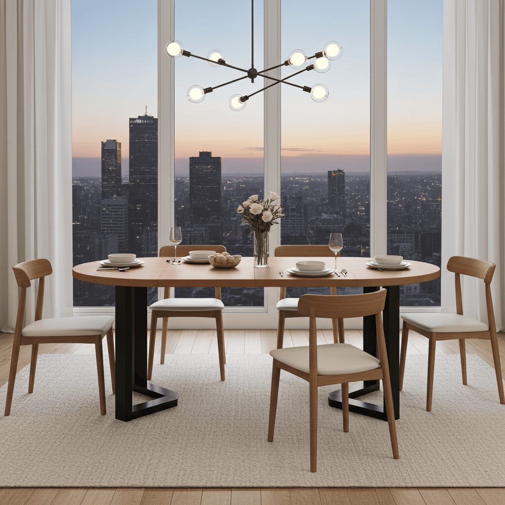 FLEXI 90 Extendable Round Dining Table – Laminated 90–130cm