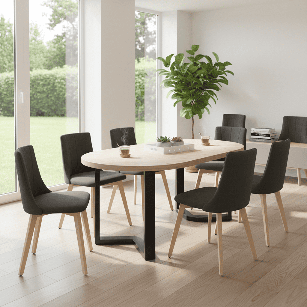 FLEXI 90 Round Extendable Dining Table – Custom European Quality