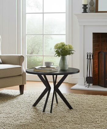STK M13 Round Coffee Table – 67 cm White Top, Powder‑Coated