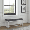 Urban Modern Upholstered Bench with Powder Coated Metal Frame 80x30x42cm