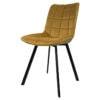 Lila Velvet Dining Chair with Quilted Seat and Black Metal Legs