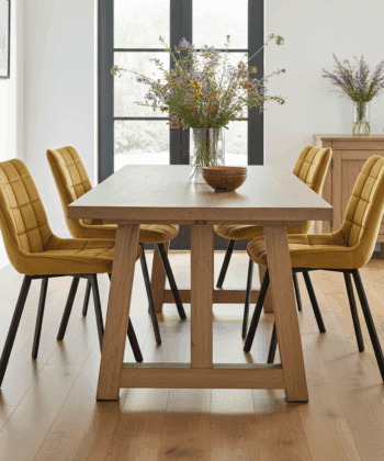 Lila Velvet Dining Chair with Quilted Seat and Black Metal Legs