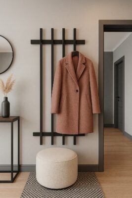 Loft Wall Coat Rack with Slats – 40x100 cm, Powder-Coated Metal