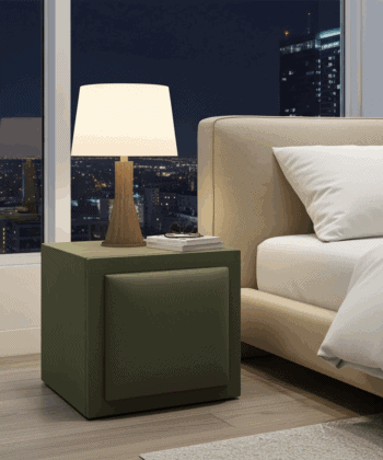 Lori Open‑Shelf Upholstered Bedside Table