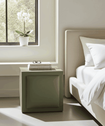 Lori Open‑Shelf Upholstered Bedside Table