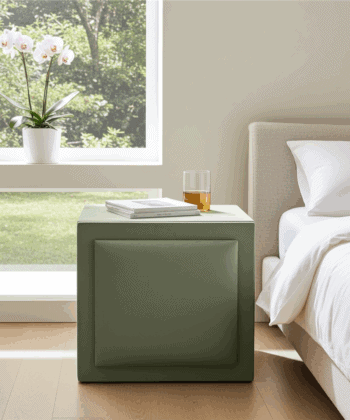 Lori Open‑Shelf Upholstered Bedside Table