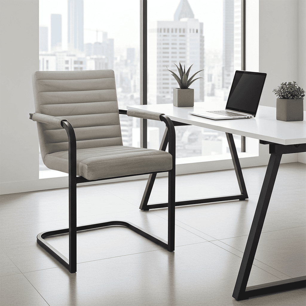 MARGO 85 Upholstered Chair – Classic Style, Metal Base