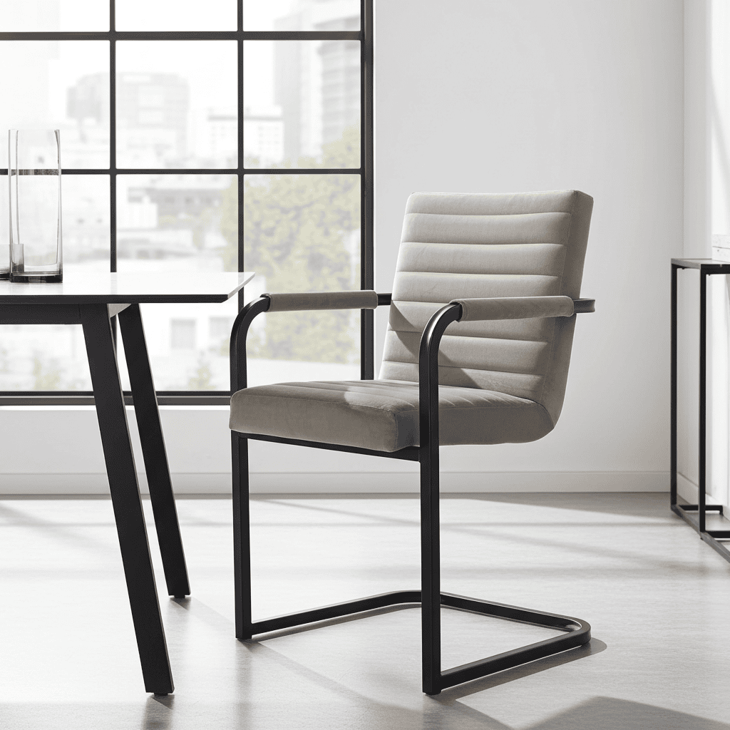MARGO 85 Upholstered Chair – Classic Style, Metal Base