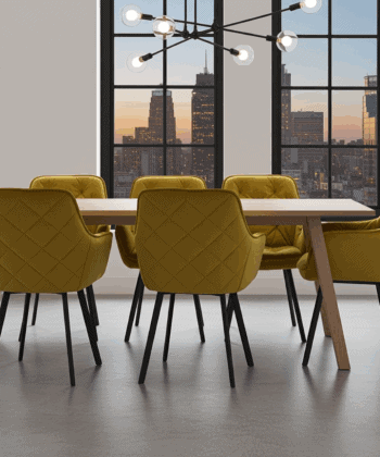 NAPOLI 92 Loft Chair – Industrial Upholstered Seat, Metal Base
