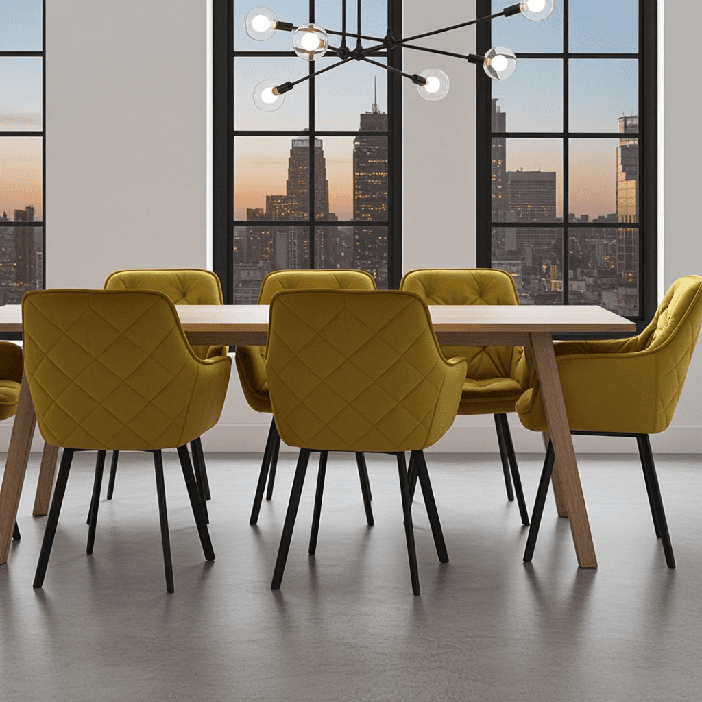 NAPOLI 92 Loft Chair – Industrial Upholstered Seat, Metal Base