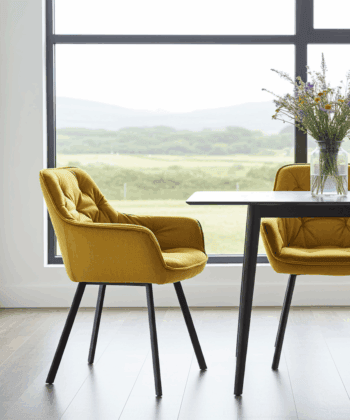 NAPOLI 92 Loft Chair – Industrial Upholstered Seat, Metal Base