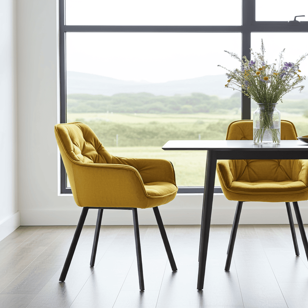 NAPOLI 92 Loft Chair – Industrial Upholstered Seat, Metal Base