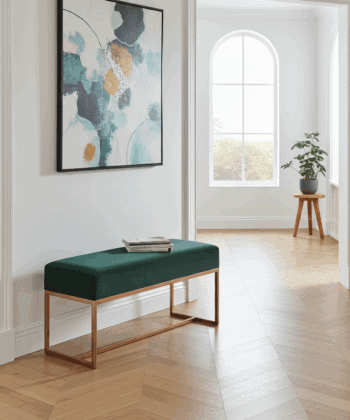 Nova Modern Upholstered Bench with Metal Base Deep Upholstery 100x30x44cm