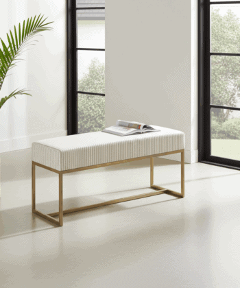 Nova Modern Upholstered Bench with Metal Base Deep Upholstery 100x30x44cm