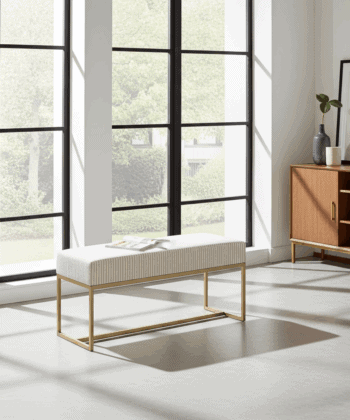 Nova Modern Upholstered Bench with Metal Base Deep Upholstery 100x30x44cm