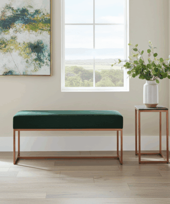 Nova Modern Upholstered Bench with Metal Base Deep Upholstery 100x30x44cm