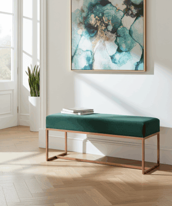 Nova Modern Upholstered Bench with Metal Base Deep Upholstery 100x30x44cm
