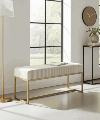 Nova Modern Upholstered Bench with Metal Base Deep Upholstery 100x30x44cm